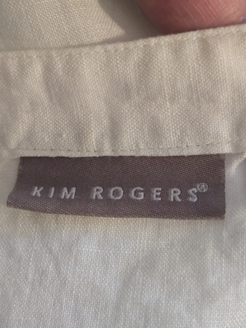 Kim Rogers White Sleeveless Embroidered Linen Button-Up Blouse Sz L - Picture 7 of 11